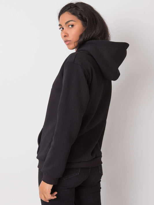 RUE PARIS Czarna damska bluza kangurka