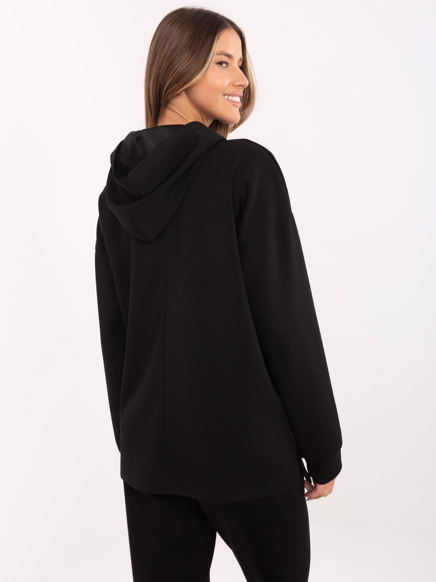 Czarna damska bluza oversize z kapturem