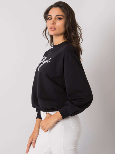 RUE PARIS Czarna bluza damska bez kaptura