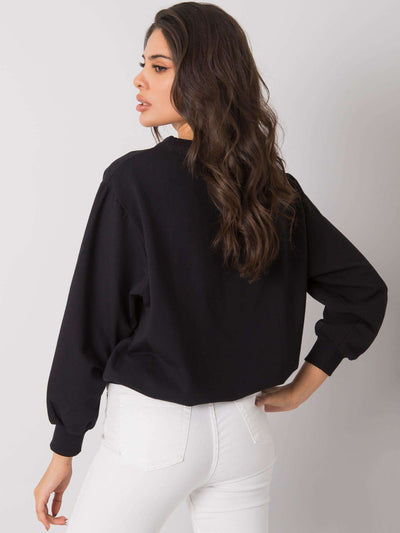 RUE PARIS Czarna bluza damska bez kaptura