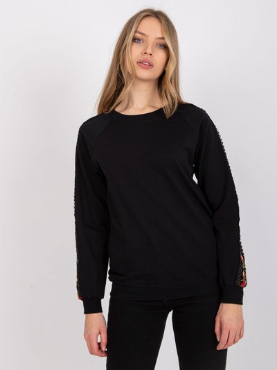 RUE PARIS Czarna bluza bez kaptura