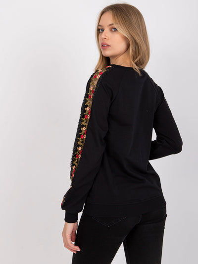 RUE PARIS Czarna bluza bez kaptura
