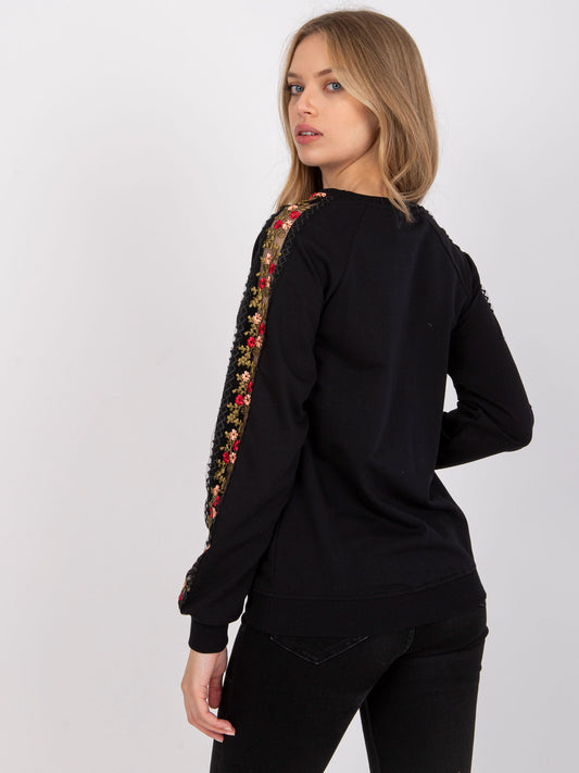 RUE PARIS Czarna bluza bez kaptura