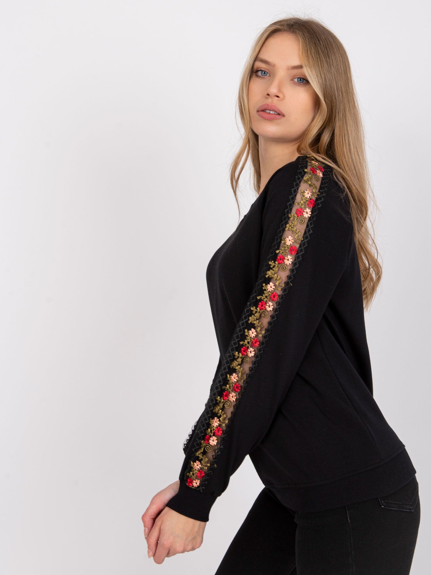 RUE PARIS Czarna bluza bez kaptura