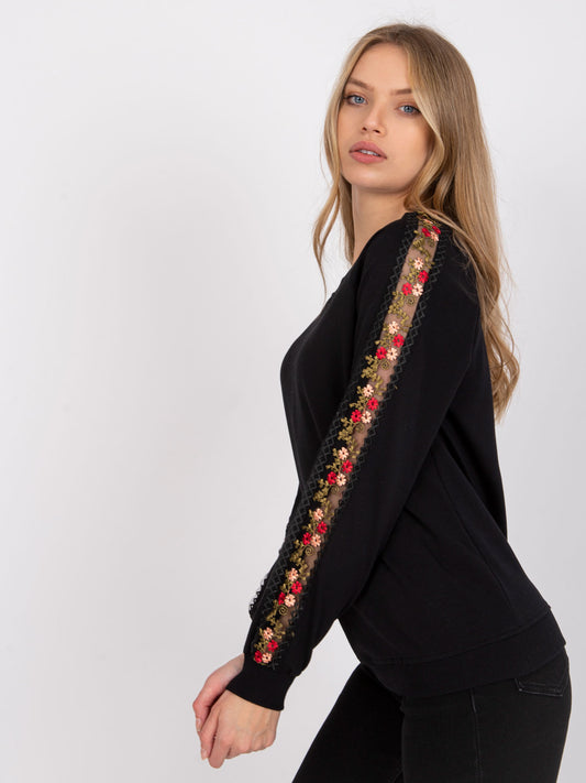 RUE PARIS Czarna bluza bez kaptura