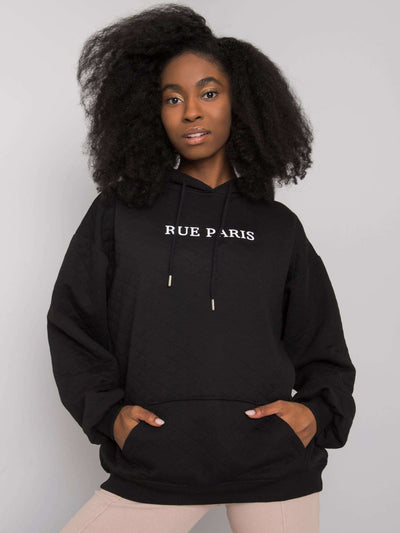 RUE PARIS Czarna bluza z kapturem