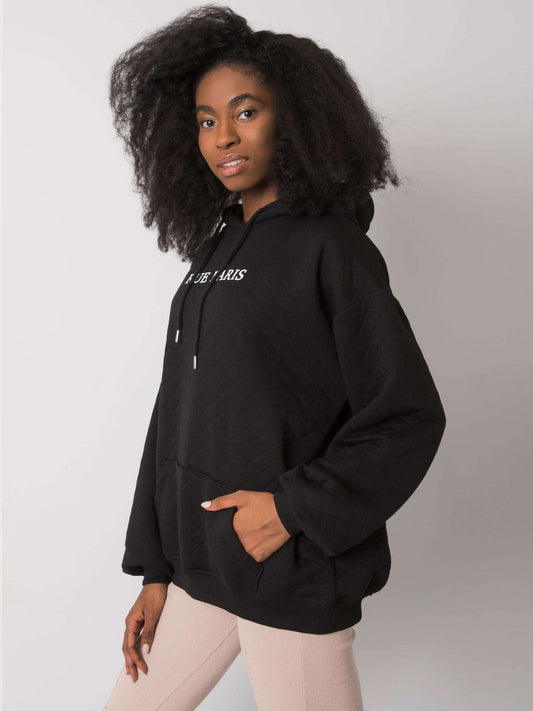RUE PARIS Czarna bluza z kapturem