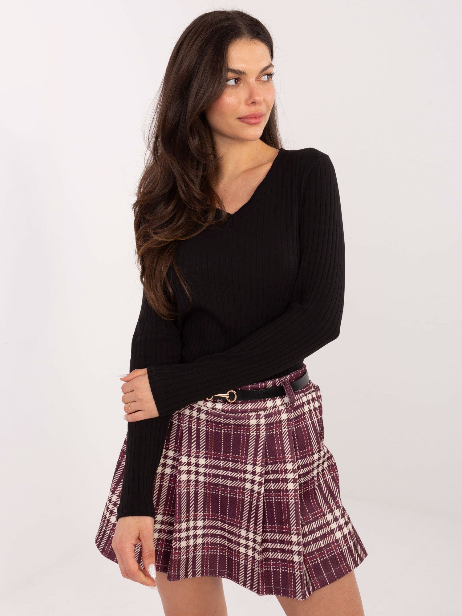 RUE PARIS Czarna bluzka basic z bawełny