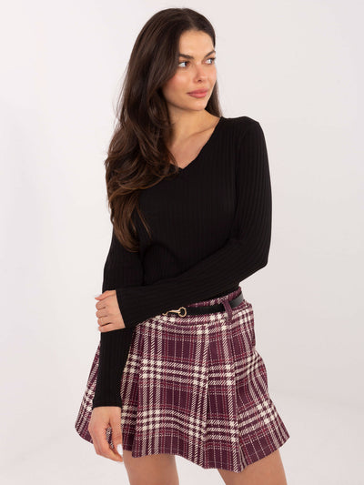 RUE PARIS Czarna bluzka basic z bawełny