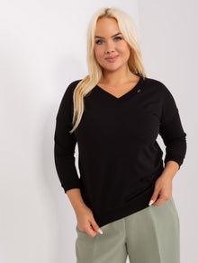 Czarna bawełniana bluzka plus size basic