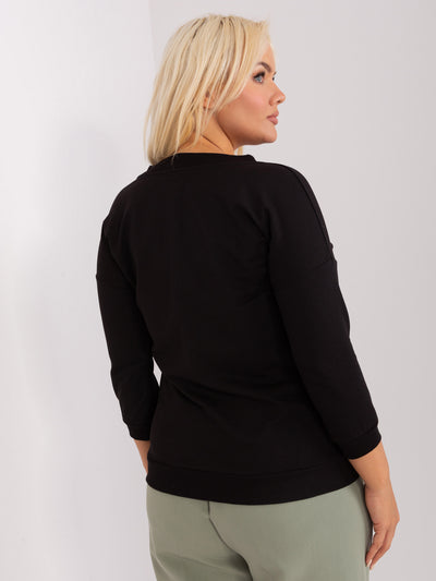 Czarna bawełniana bluzka plus size basic