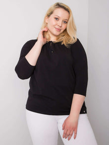 Czarna bluzka plus size bawełniana