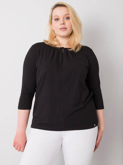Czarna bluzka plus size bawełniana