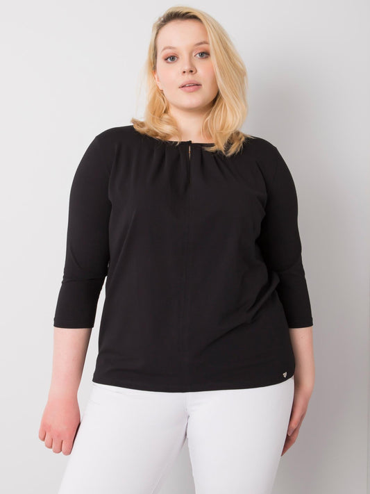 Czarna bluzka plus size bawełniana
