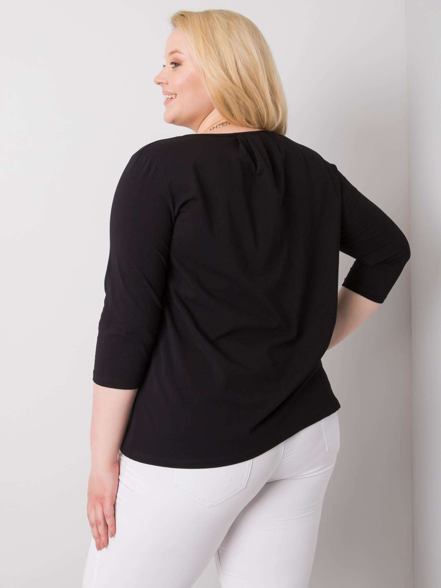 Czarna bluzka plus size bawełniana