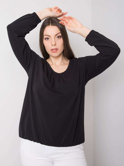Czarna bluzka plus size z bawełny