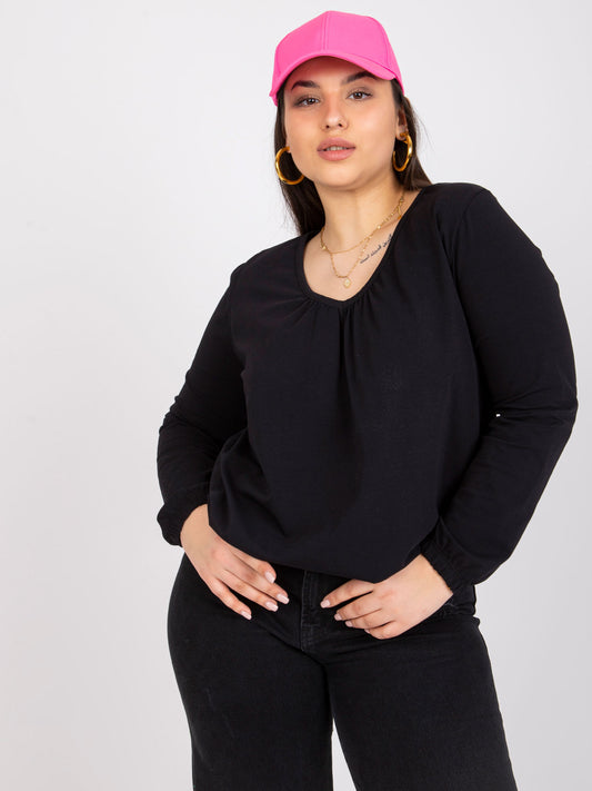 Czarna bluzka plus size z bawełny