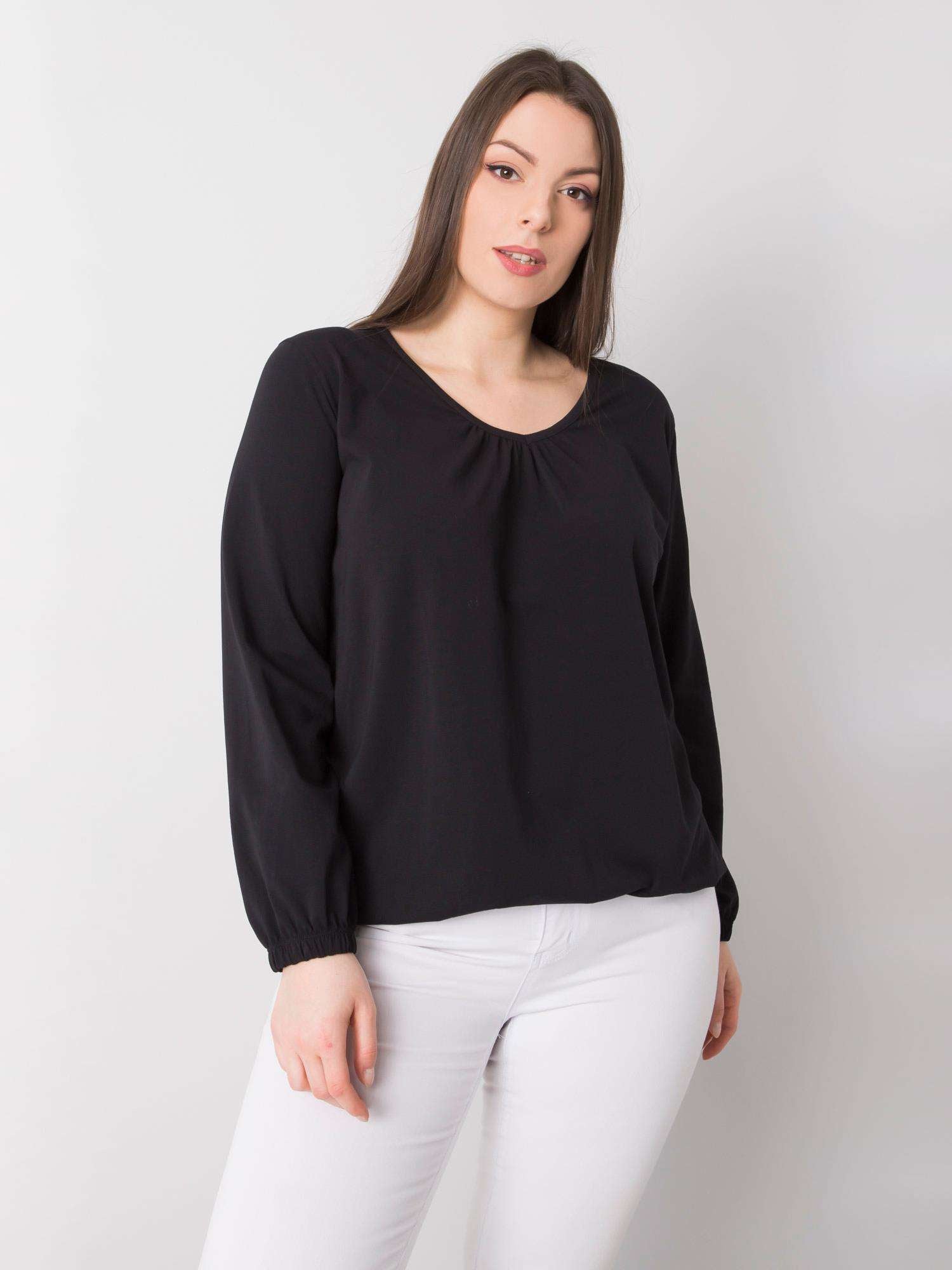 Czarna bluzka plus size z bawełny