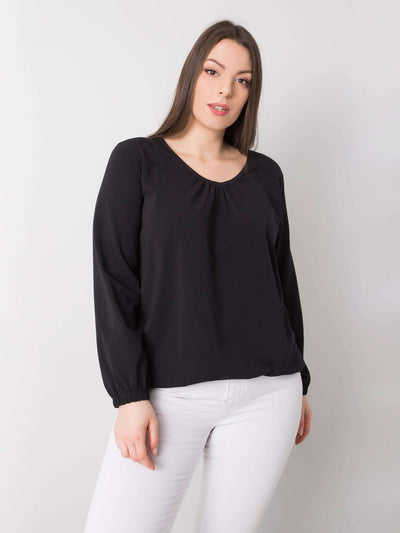 Czarna bluzka plus size z bawełny