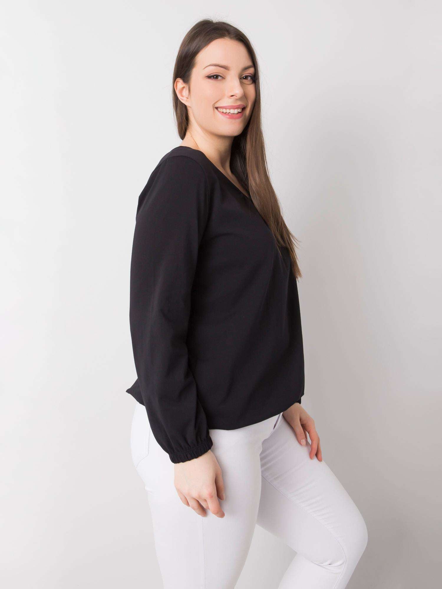 Czarna bluzka plus size z bawełny