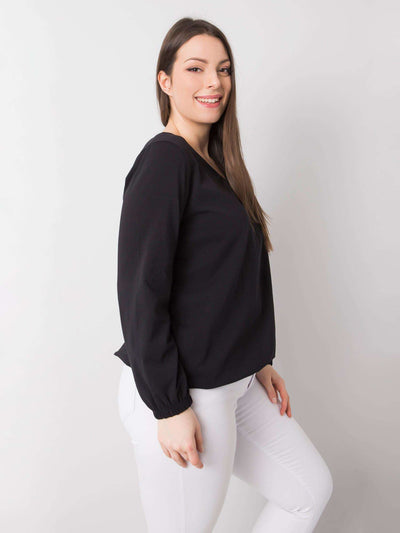 Czarna bluzka plus size z bawełny