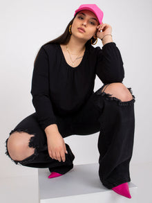Czarna bluzka plus size z bawełny