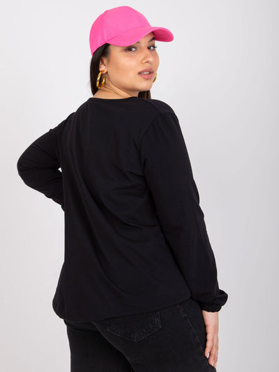 Czarna bluzka plus size z bawełny