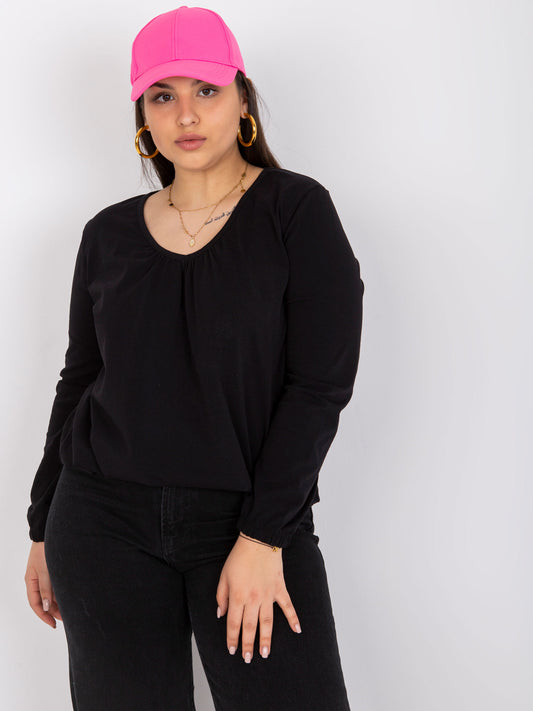Czarna bluzka plus size z bawełny