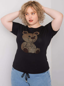 Czarna bluzka plus size z troczkami