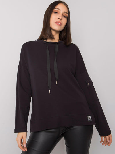 Czarna casualowa bluzka plus size