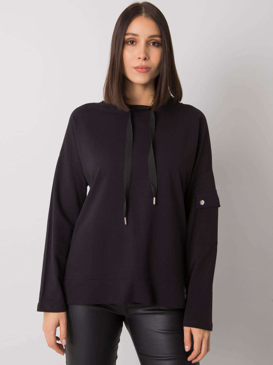 Czarna casualowa bluzka plus size