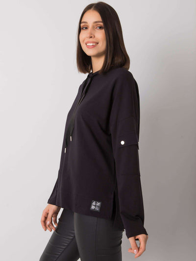 Czarna casualowa bluzka plus size