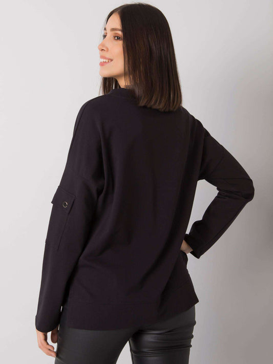 Czarna casualowa bluzka plus size