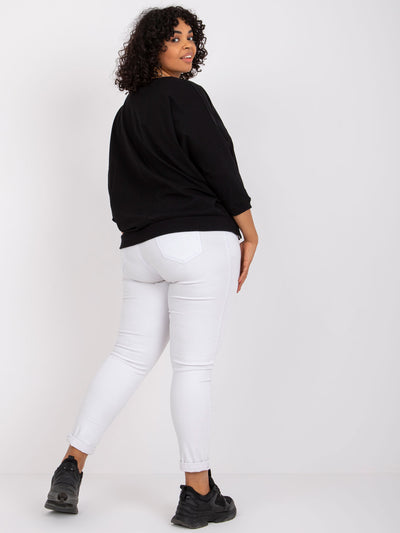 Czarna bluzka plus size z printem