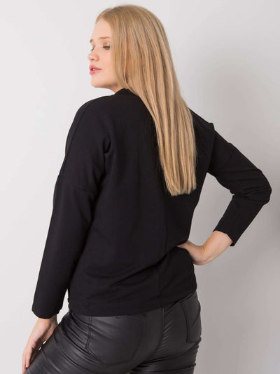 Czarna damska bluzka plus size z napisem