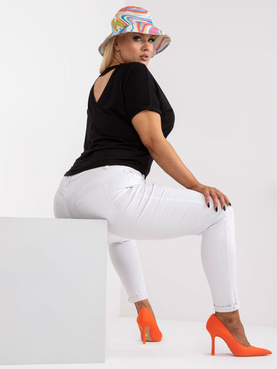 Czarna bluzka plus size z krótkim rękawem