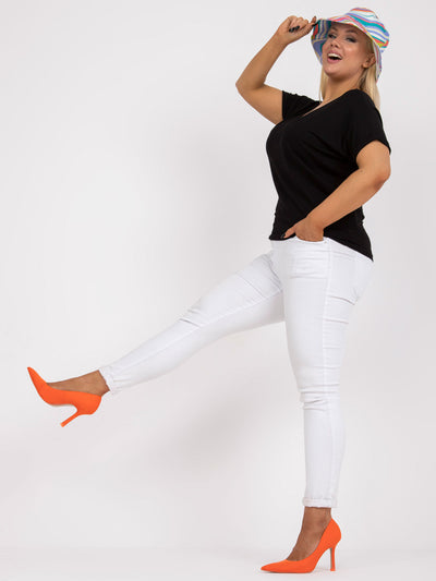 Czarna bluzka plus size z krótkim rękawem