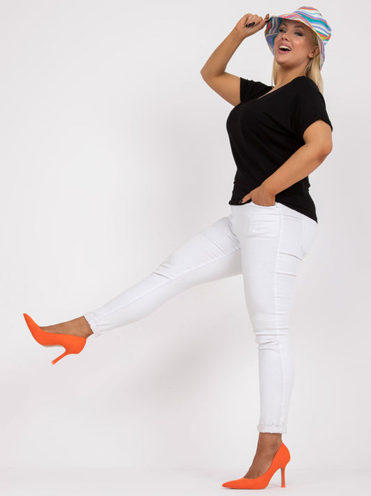Czarna bluzka plus size z krótkim rękawem
