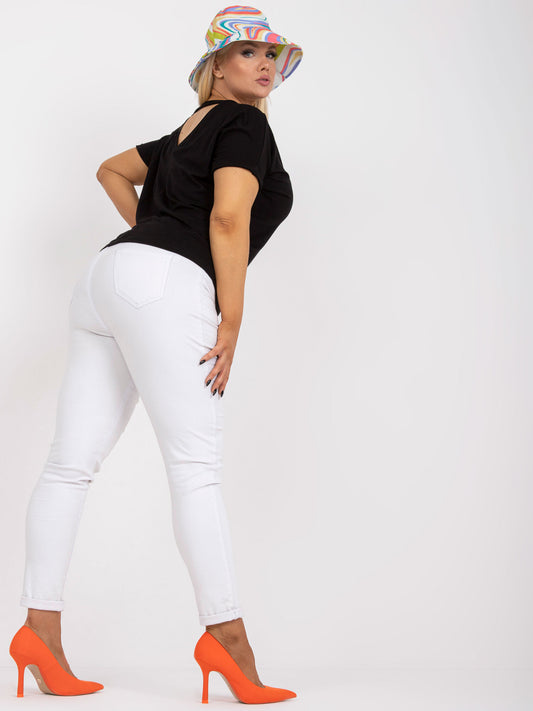 Czarna bluzka plus size z krótkim rękawem