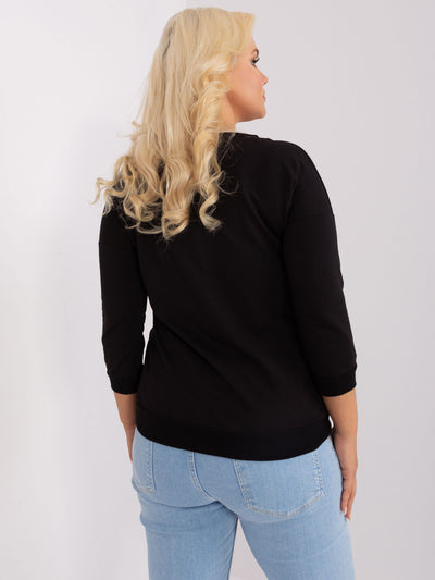 Czarna bluzka damska plus size z bawełny