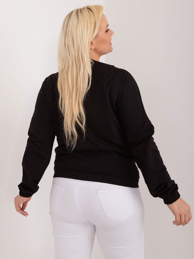 Czarna damska bluzka plus size z długim rękawem