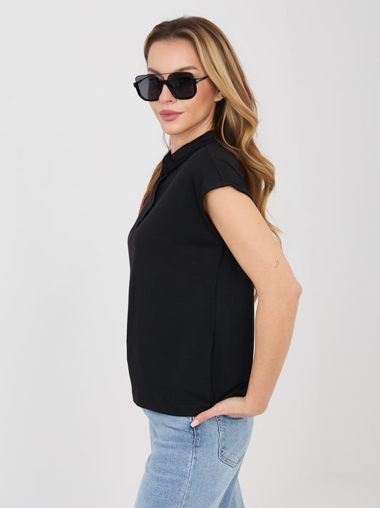 SUBLEVEL Czarna casualowa koszulka polo