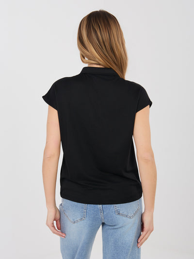 SUBLEVEL Czarna casualowa koszulka polo