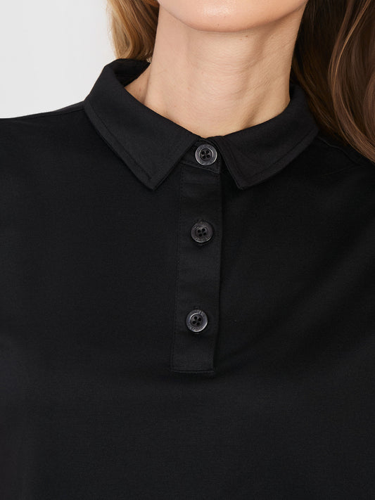 SUBLEVEL Czarna casualowa koszulka polo