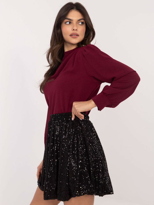 Czarna mini spódnica bombka z cekinami