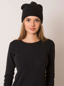 RUE PARIS Czarna czapka beanie