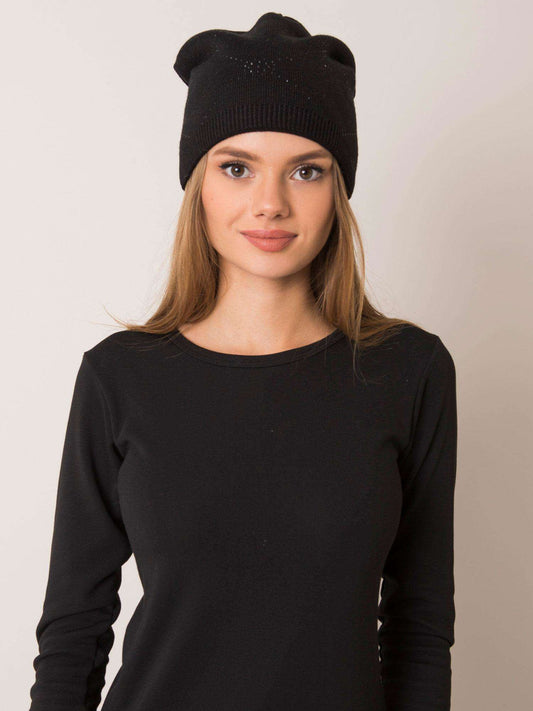 RUE PARIS Czarna czapka beanie