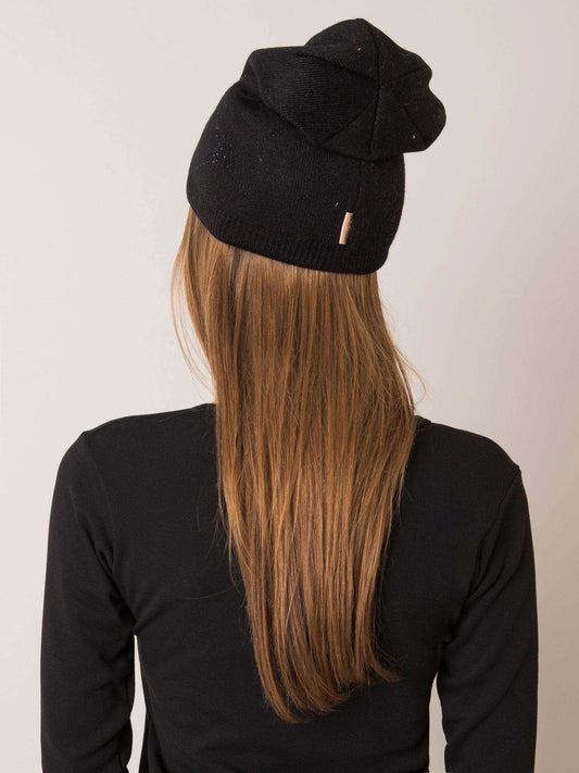 RUE PARIS Czarna czapka beanie