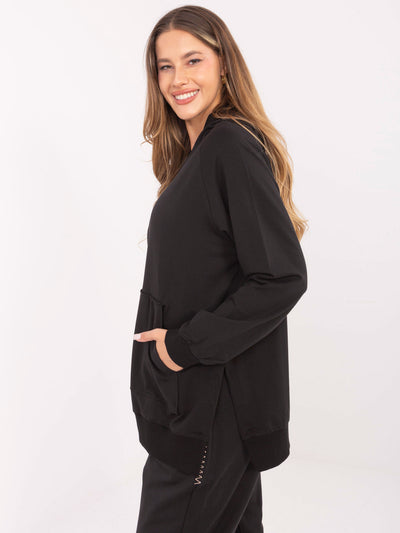 Czarna damska bluza basic z bawełny
