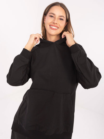 Czarna damska bluza basic z bawełny